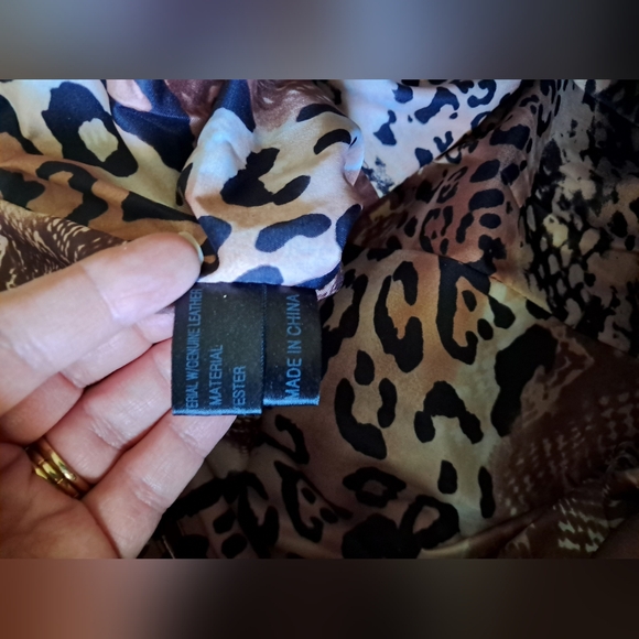 Rare Vintage Sharif Large Embroidered Denim Leather Jaguar Studded Shoulder Bag - Picture 10 of 14